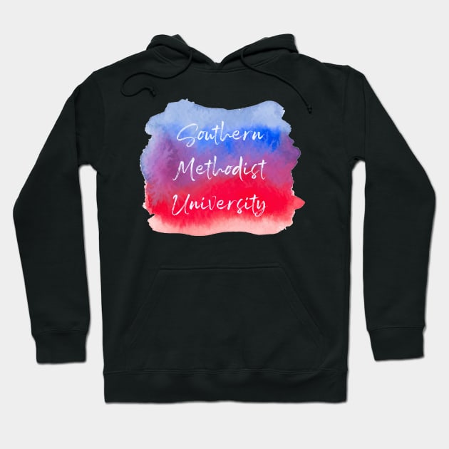 SMU Watercolor Hoodie by one-broke-kid